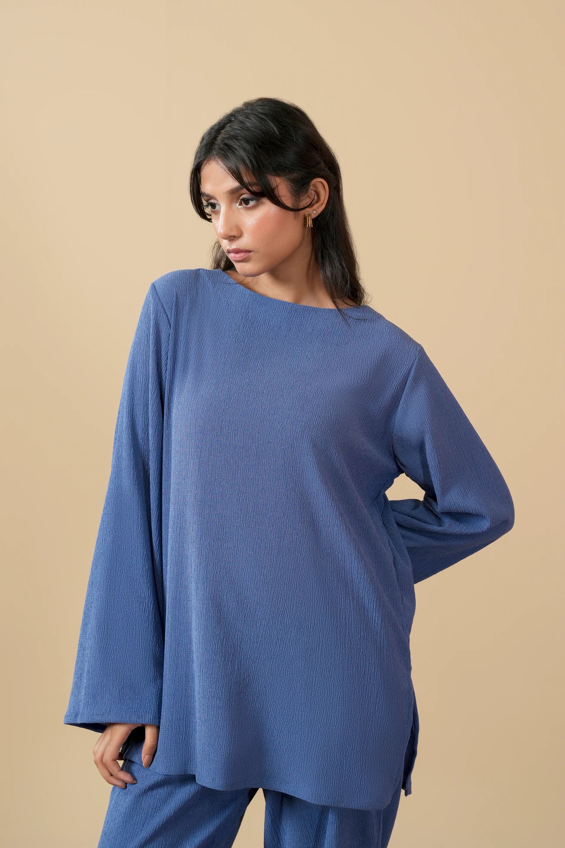 Blue Texture Turkish Co-Ord Set